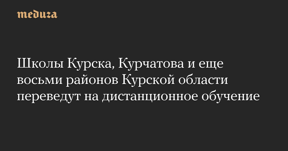 Школы Курска, Курчатова и еще восьми районов Курской области переведут на дистанционное обучение